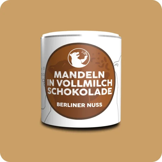 Mandeln mit Vollmilchschokolade umhüllt